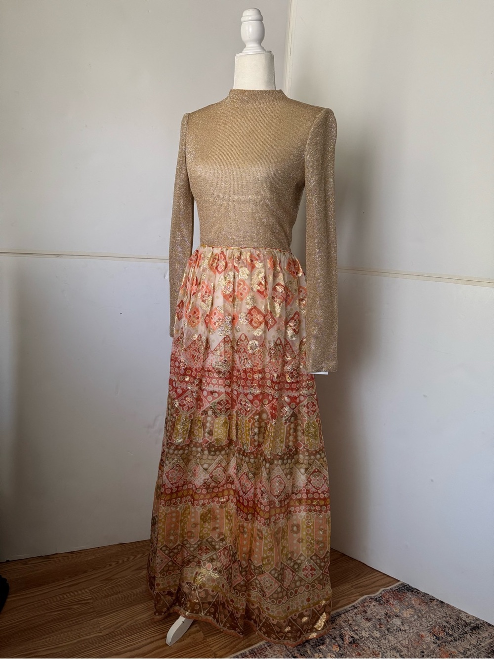 70’s Vintage Formal Maxi Dress